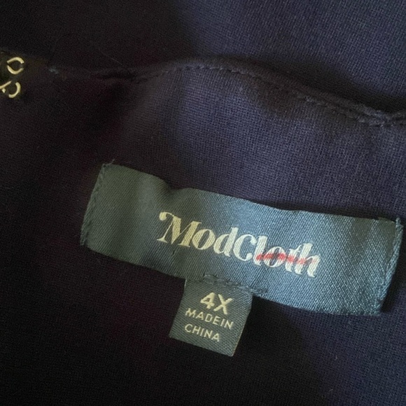 ModCloth navy fit and flare dress size 4xlarge garden party dark feminine witchy - Picture 10 of 11